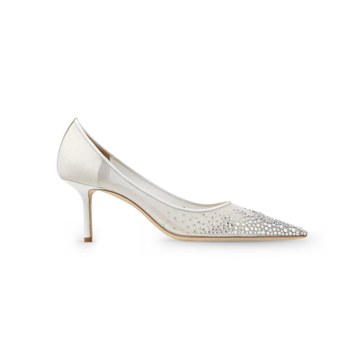 Love 65 Mesh Pumps with Dégradé Crystals Price White
