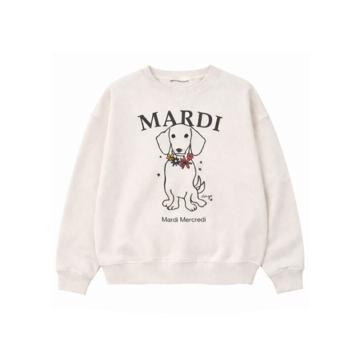 Mardi Mercredi Sweatshirt Swing The Tail Ddanji Flower Necklace 