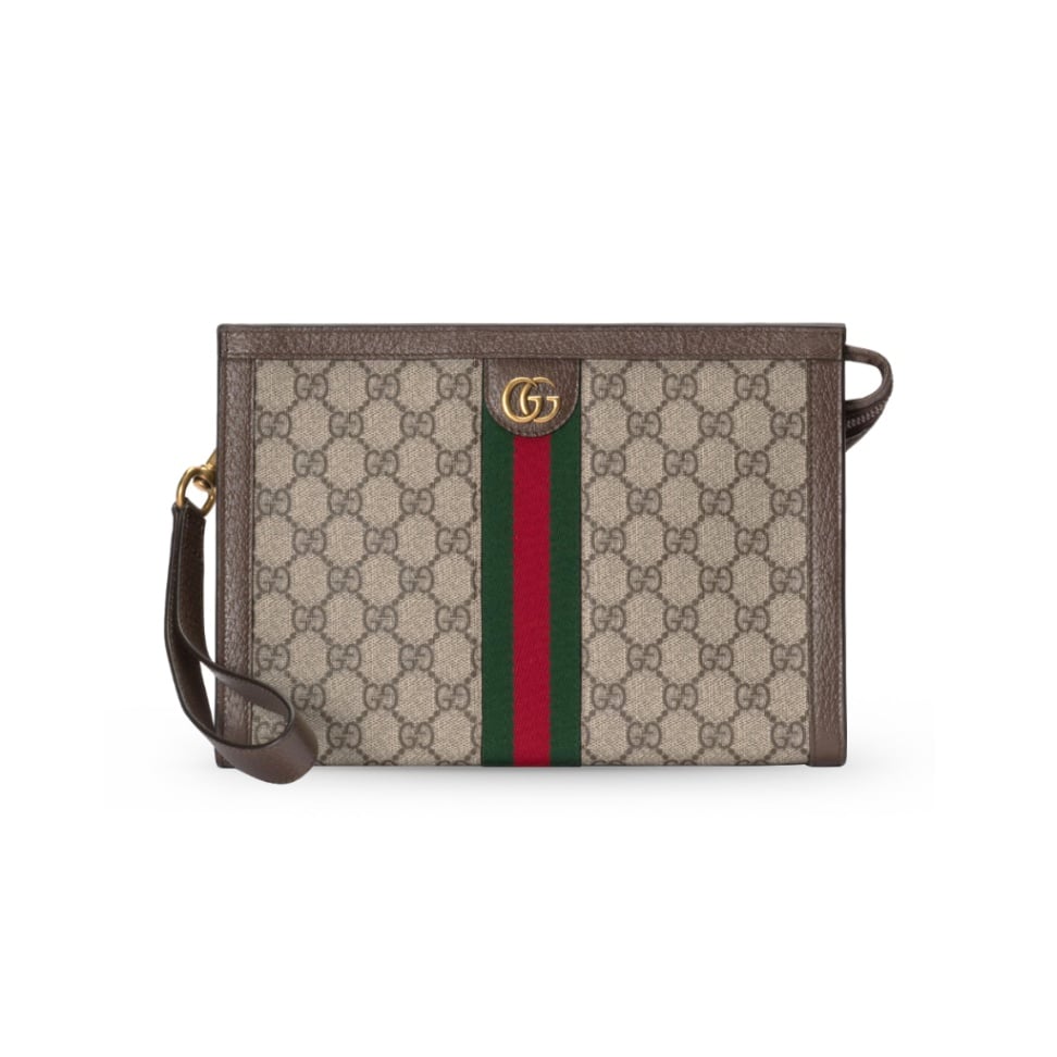 Ophidia Small Pouch Canvas Beige/Ebony GHW