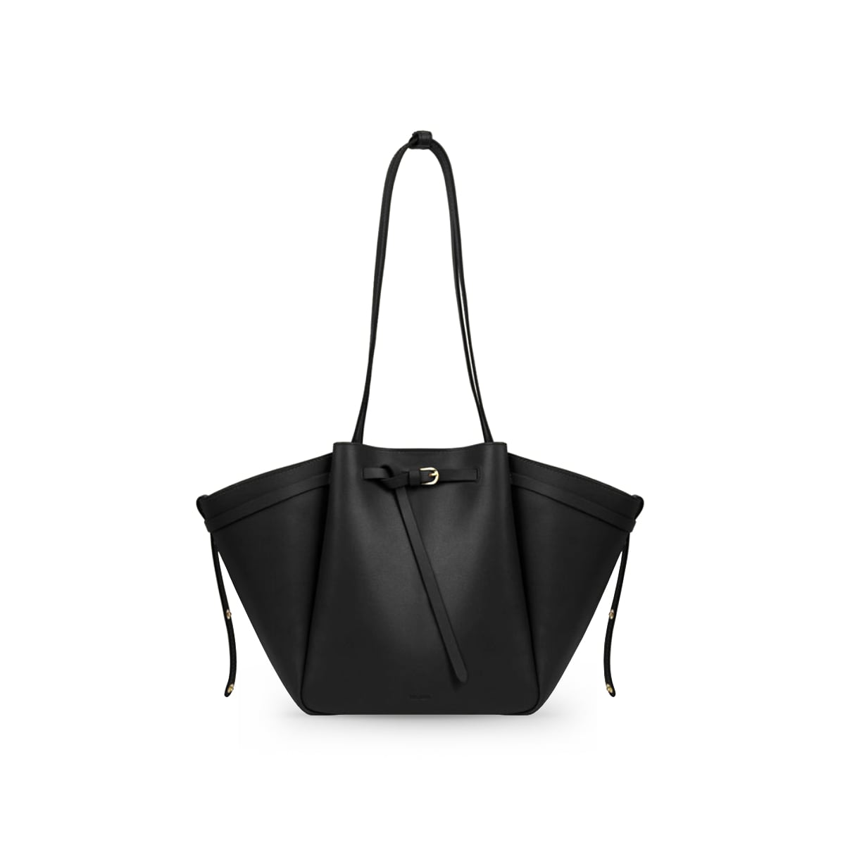 Mini Anthos Shoulder Bag Leather Black Plain