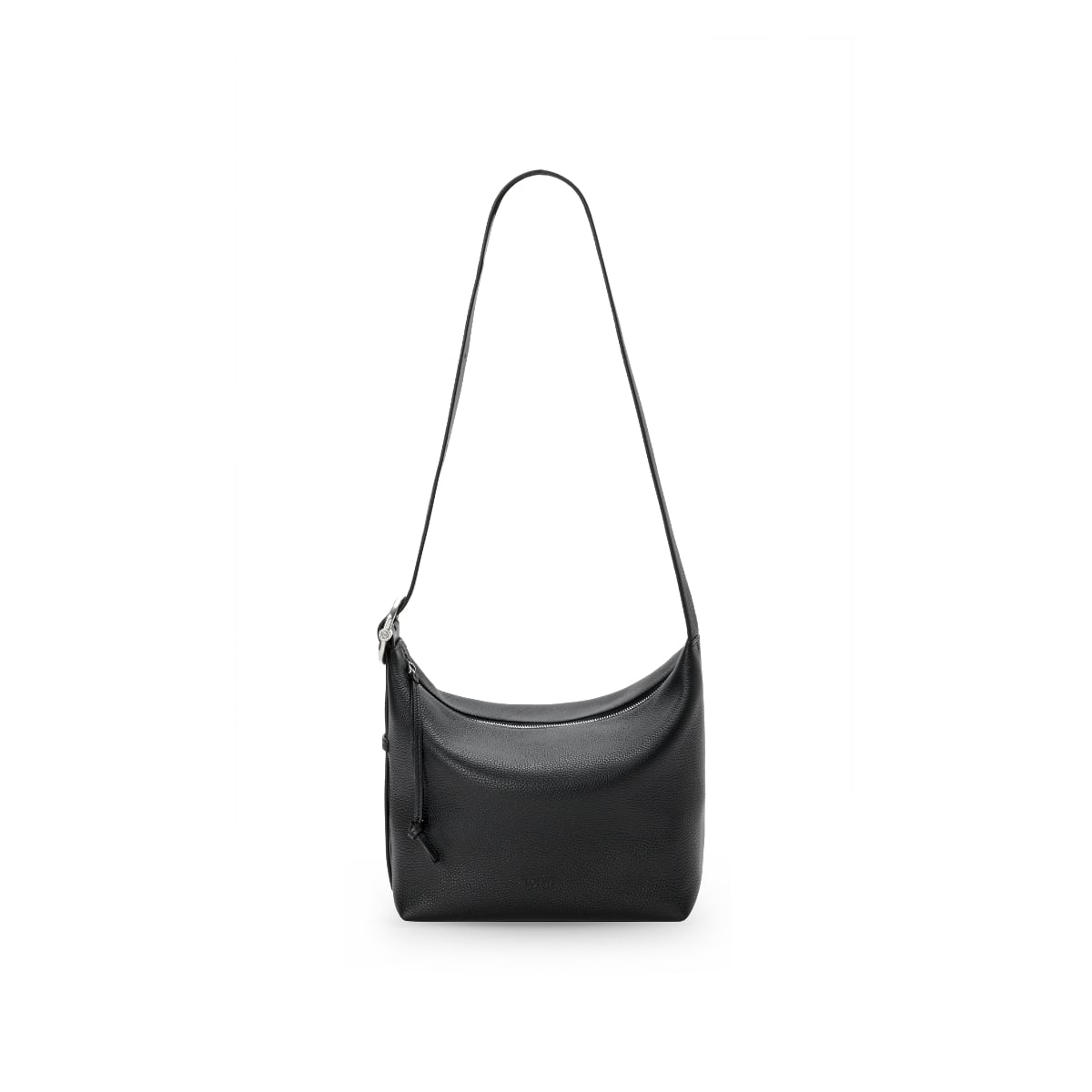Loop Hobo Messenger Bag Supple Grained Calfskin Black