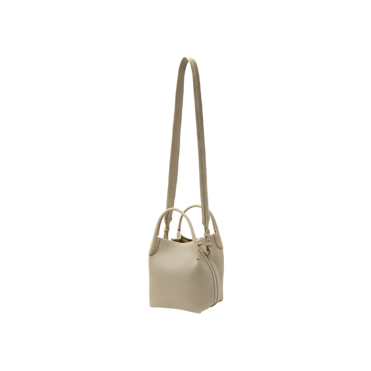 Small Bale Bucket Bag Grained Calfskin Dried Taragon/Sun Gold