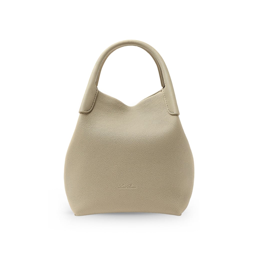Small Bale Bucket Bag Grained Calfskin Dried Taragon/Sun Gold
