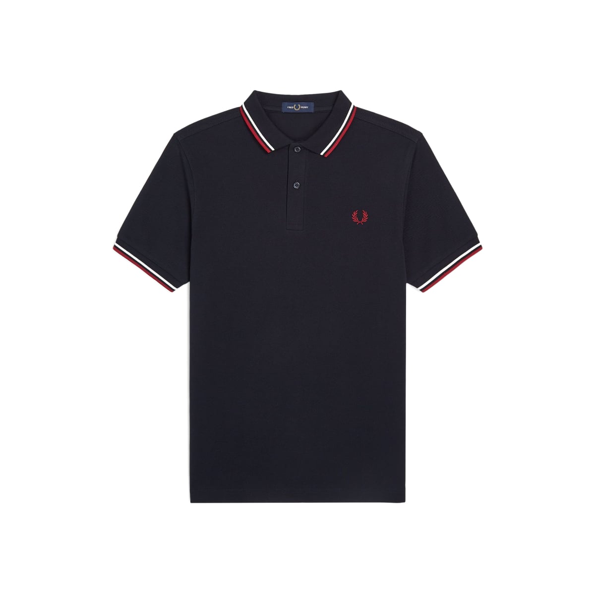 Twin Tipped Polo Shirt Navy / Snow White / Burnt Red