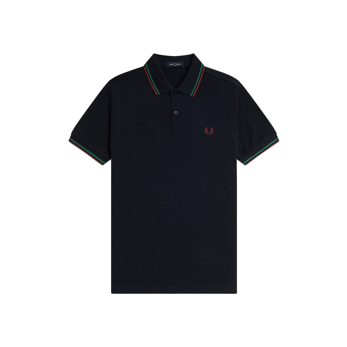Twin Tipped Polo Shirt Navy / Sport Green / Burnt Red