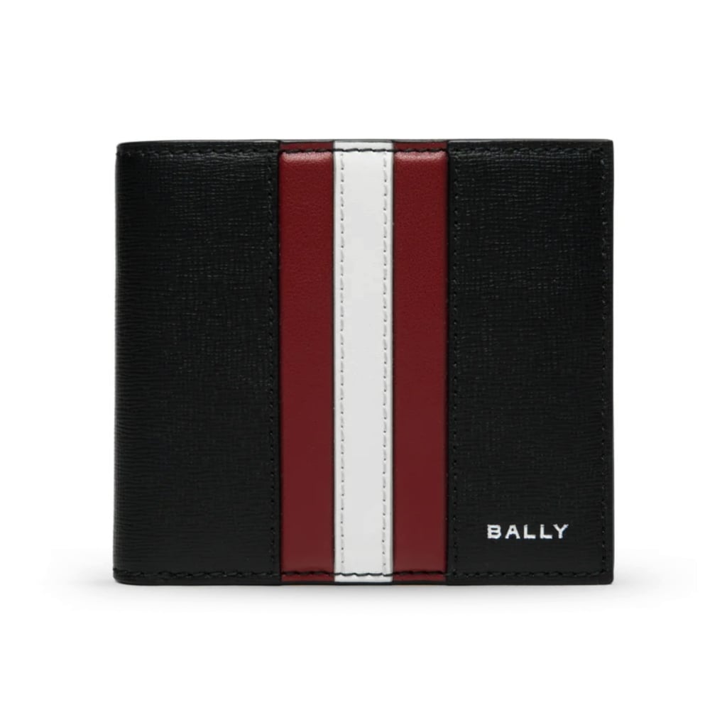 Mythos Bifold Stripe Red/White Recycled Leather Black