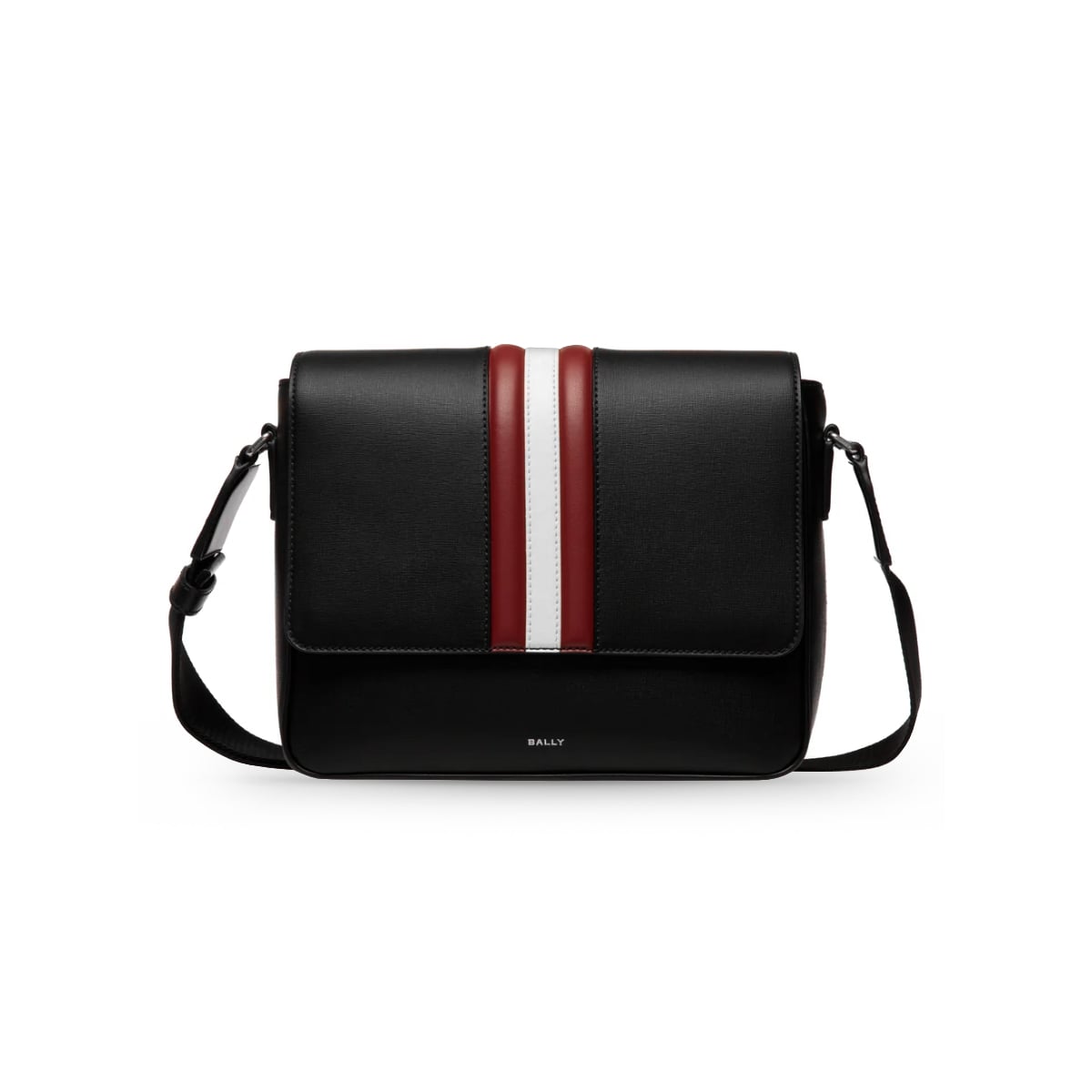 Mythos Crossbody Bag Flap in Recycled Leather Black