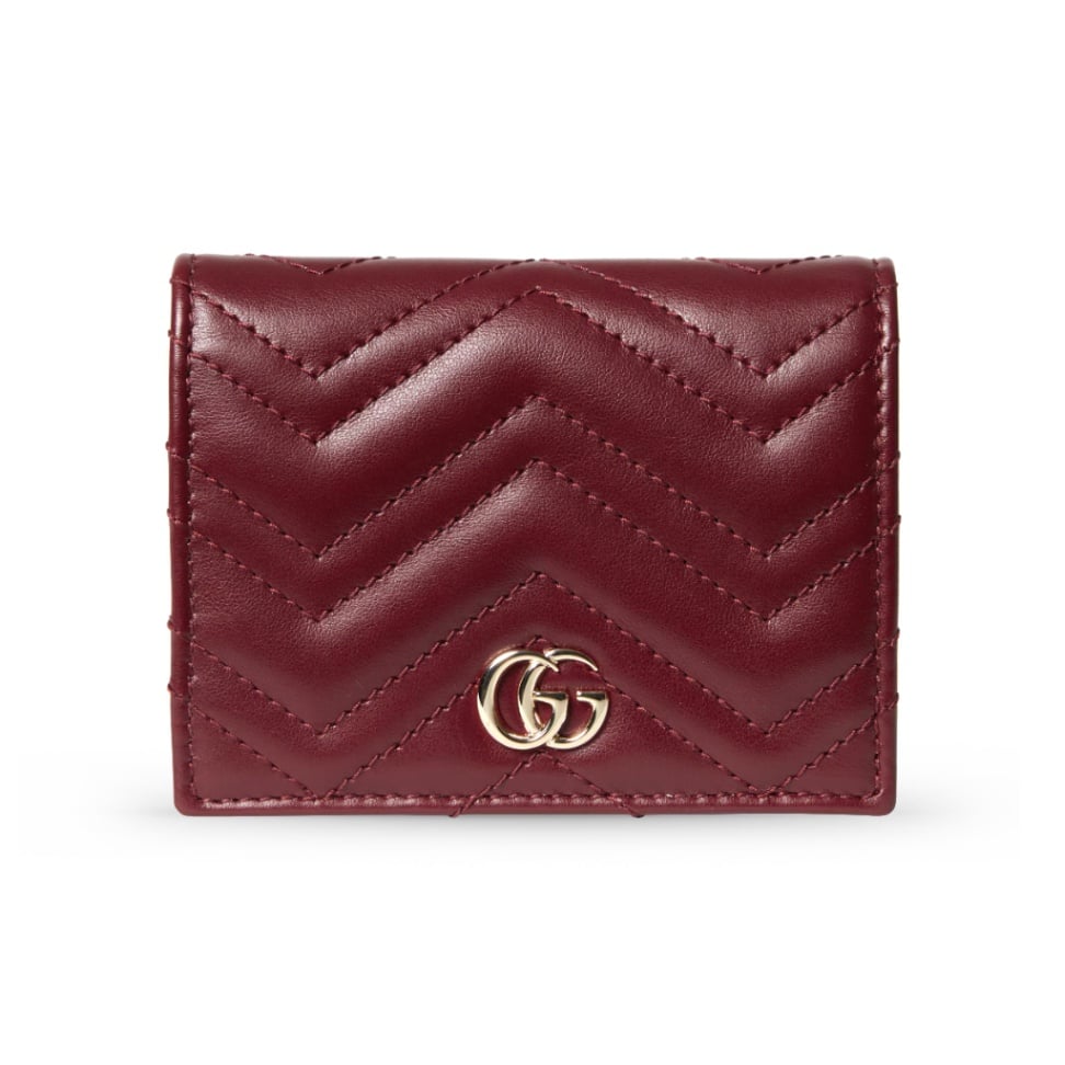 GG Marmont Matelassé Foldable Small Wallet Rosso Ancora Red LGHW