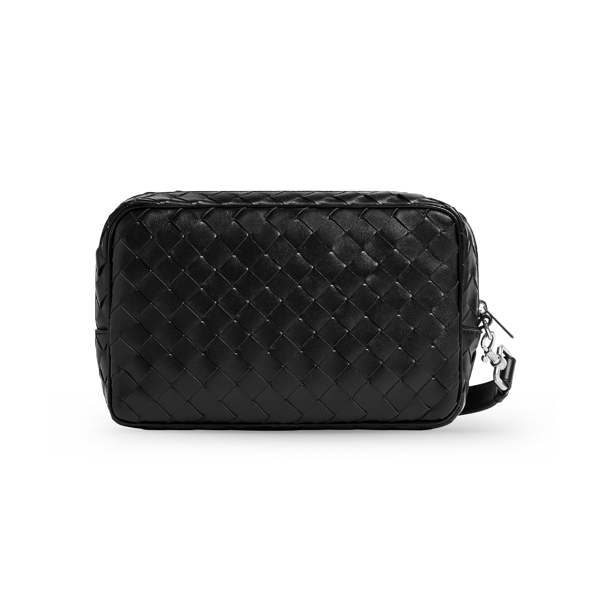 Intrecciato Pouch with Wristlet Black