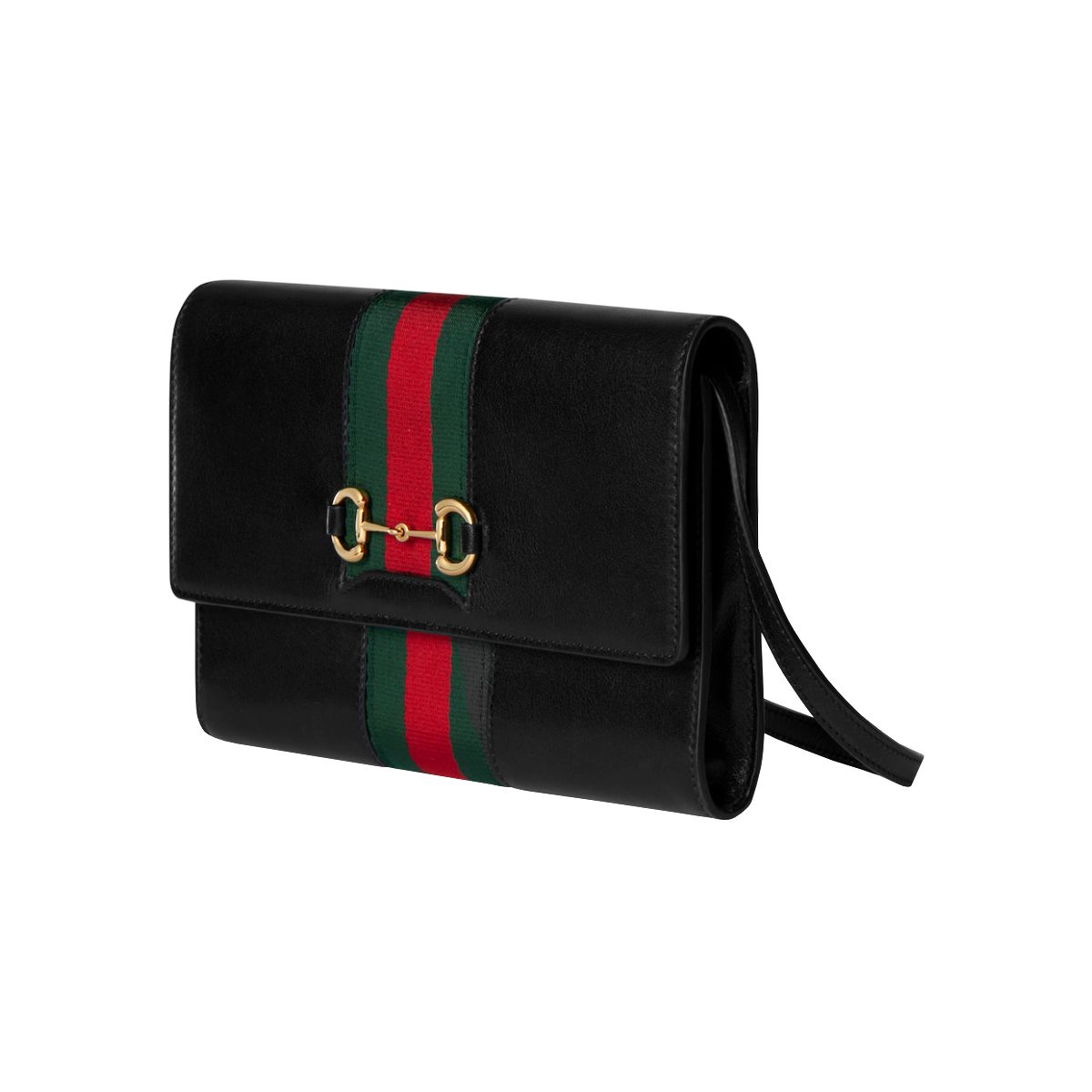 Horsebit Wallet Web Strap Black GHW