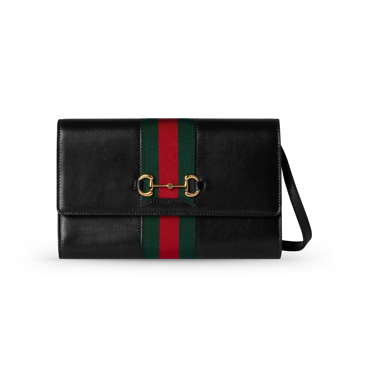 Horsebit Wallet Web Strap Black GHW