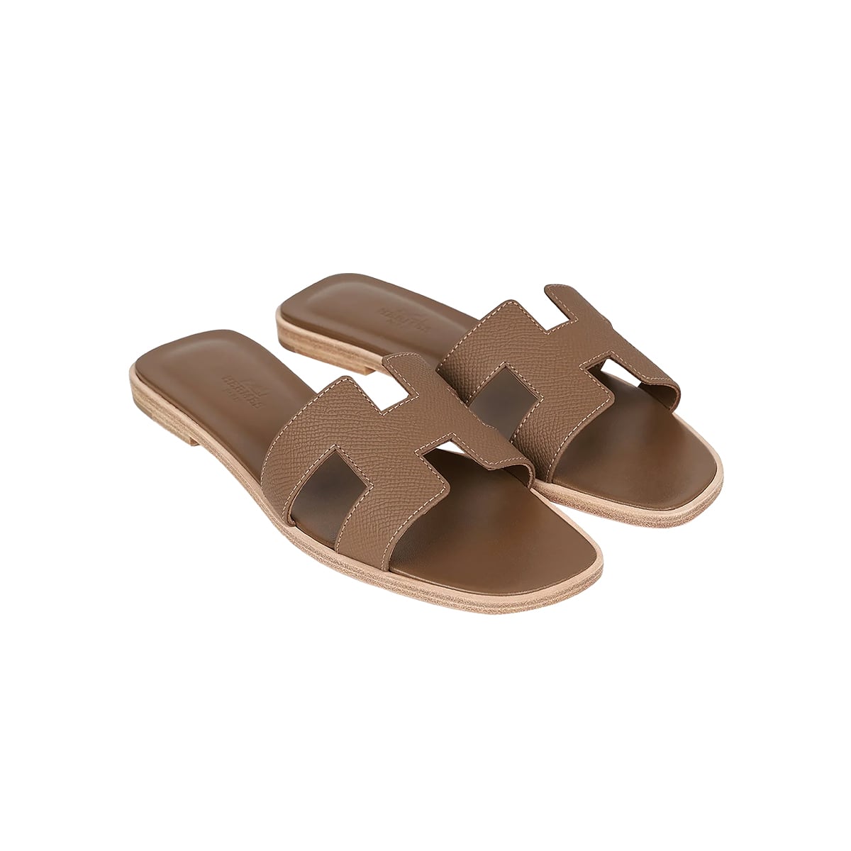 Oran Sandals Etoupe Epsom