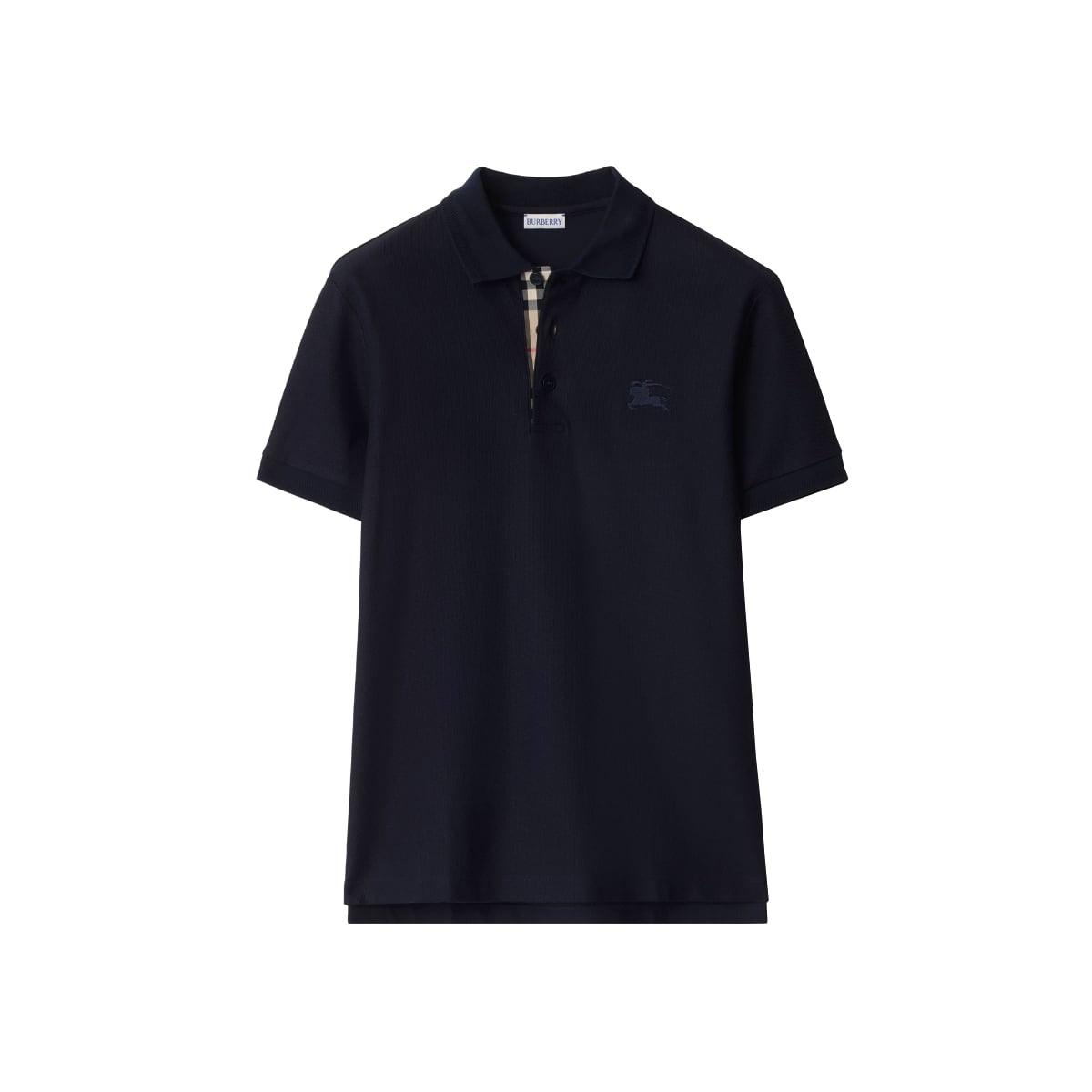 Cotton Polo Shirt with EKD Logo Chest Coal Blue