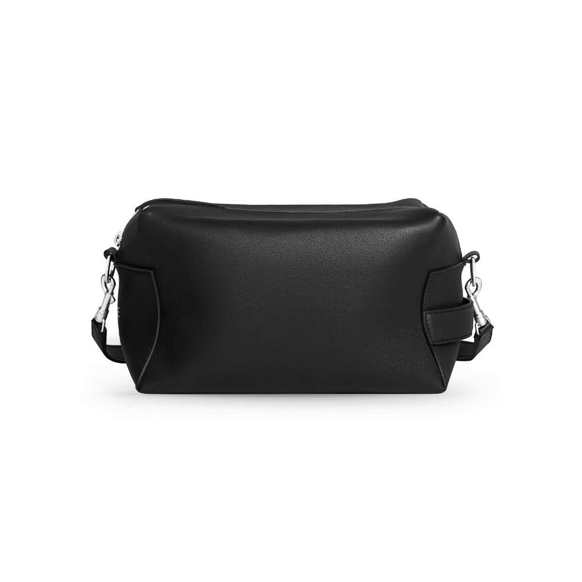 Take Away Messenger Leather Crossbody Bag Black