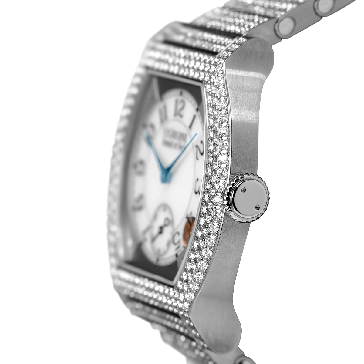 Élégante 40 mm Titanium with 12 Rows of Diamonds and Set Bracelet