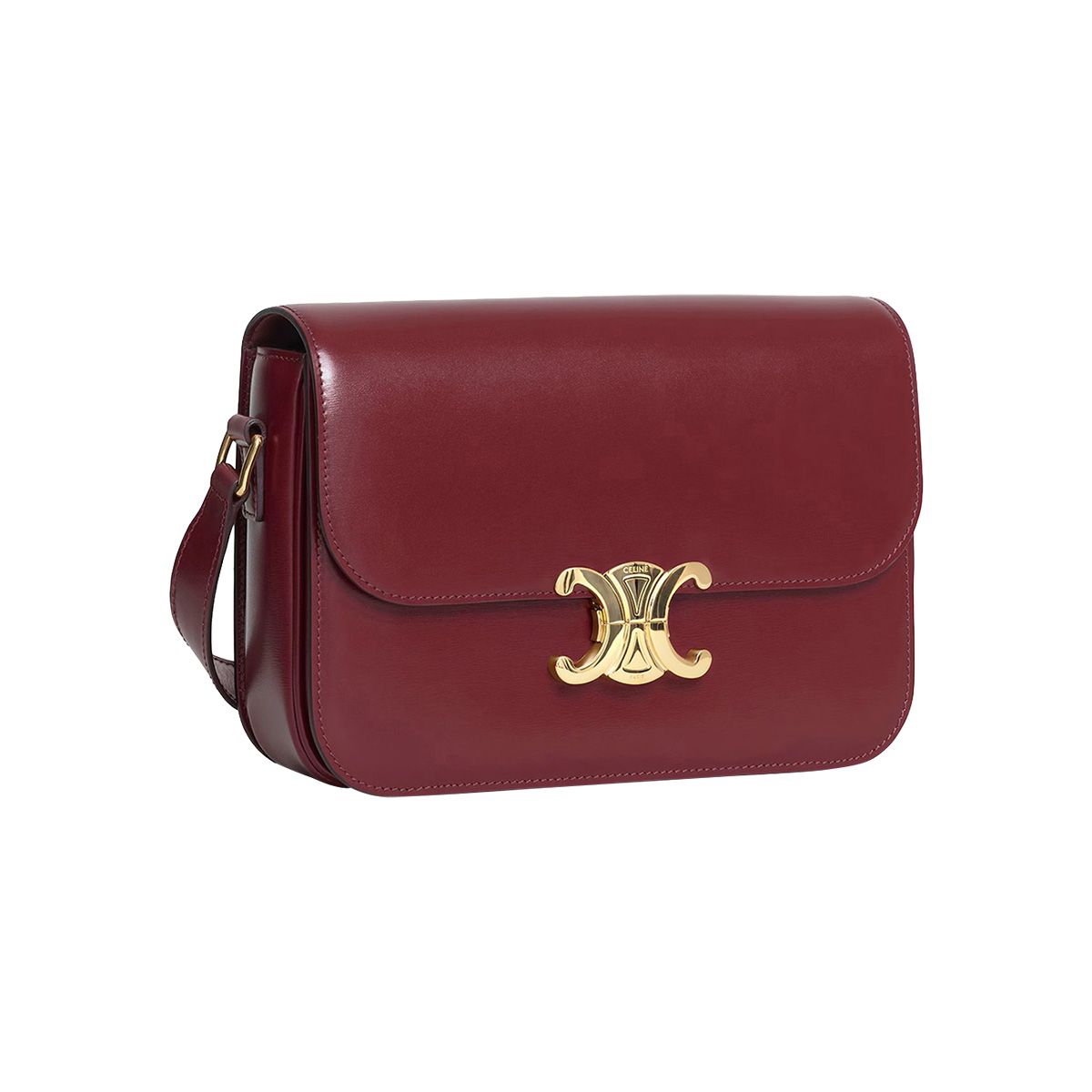 Teen Triomphe Crossbody Bag Calfskin Light Burgundy GHW