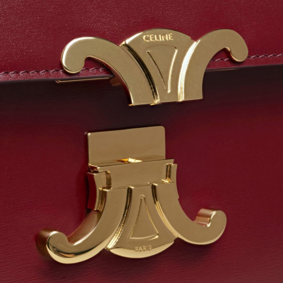 Teen Triomphe Crossbody Bag Calfskin Light Burgundy GHW