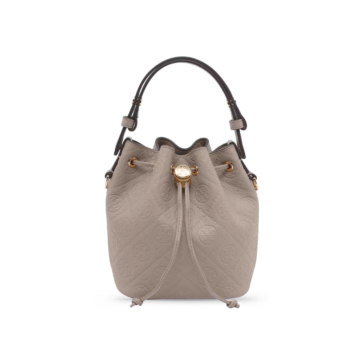 T Monogram Pebble Mini Bucket Bag Light Sand