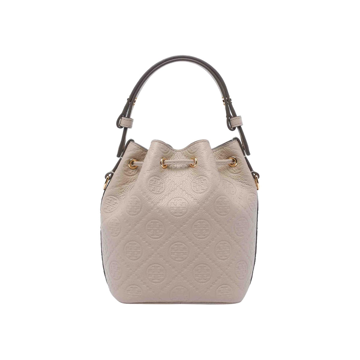 T Monogram Pebble Mini Bucket Bag Light Sand