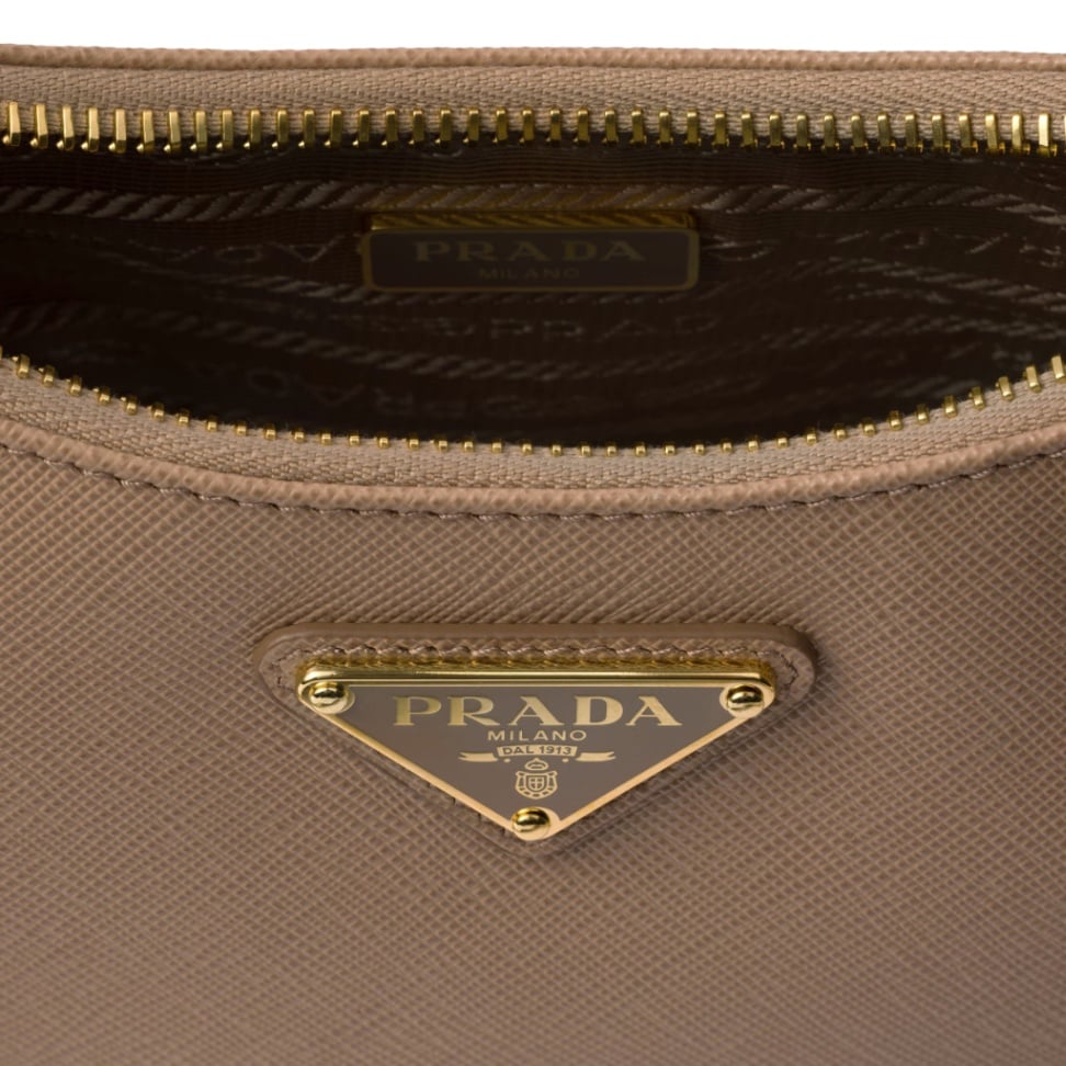 Re-Edition 2005 Saffiano Leather Shoulder Bag Cameo Beige