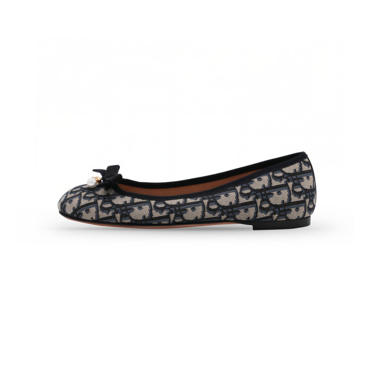Poeme Ballet Flats in Oblique Blue Beige