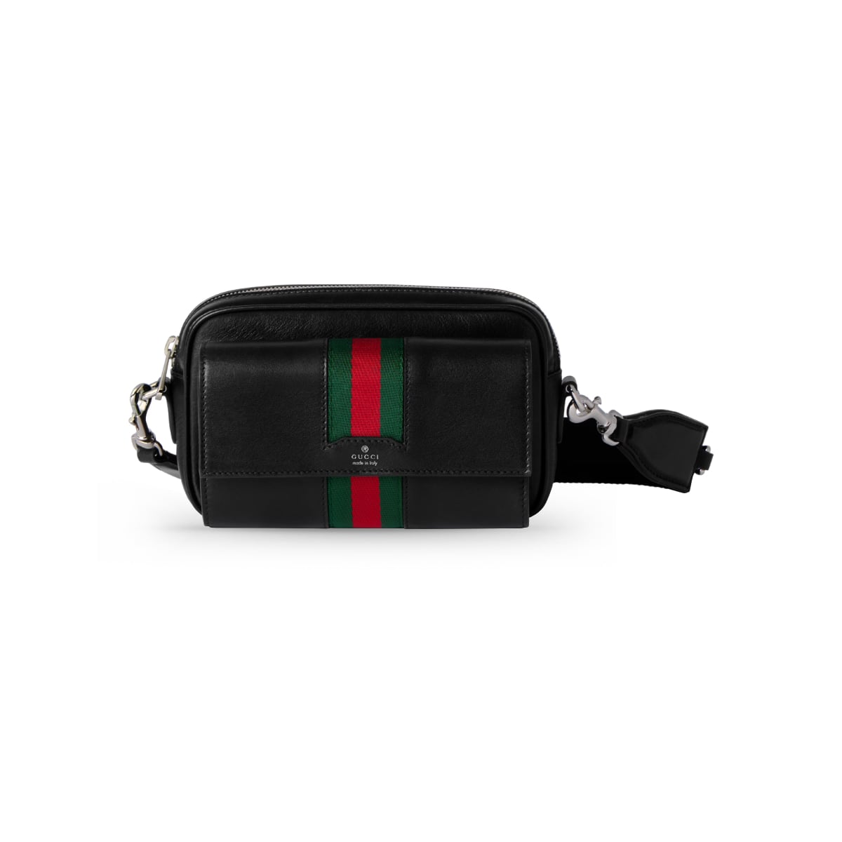 Web Trademark Mini Bag Leather Black SHW
