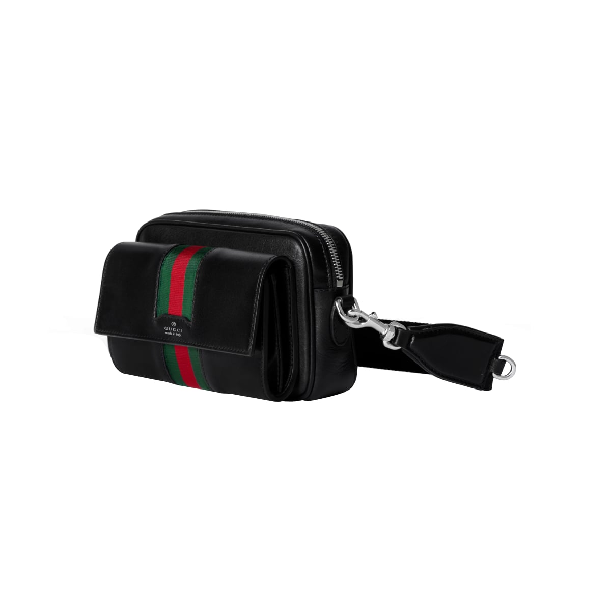 Web Trademark Mini Bag Leather Black SHW