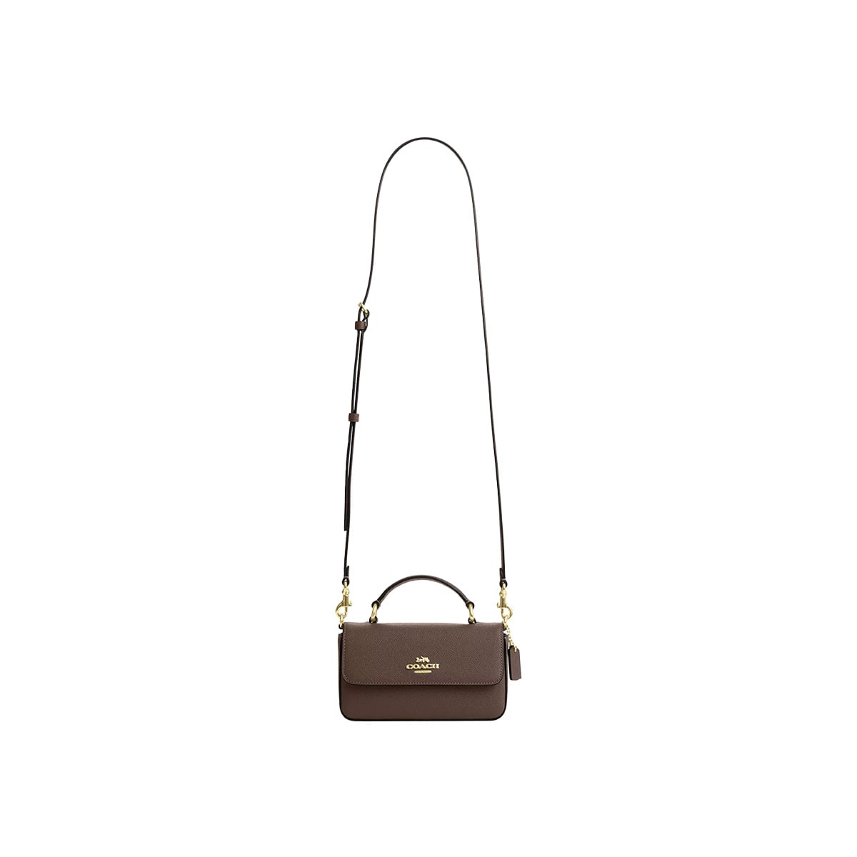 Coach Mini Josie Top Handle Bag In Signature Canvas Brown/Copper