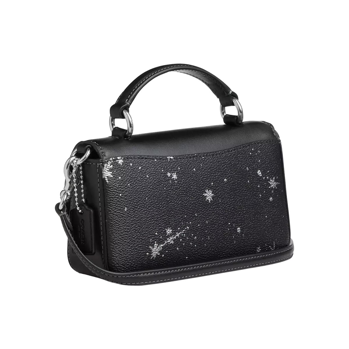 Coach Mini Josie Top Handle Bag with Star Print Silver/Black Multi