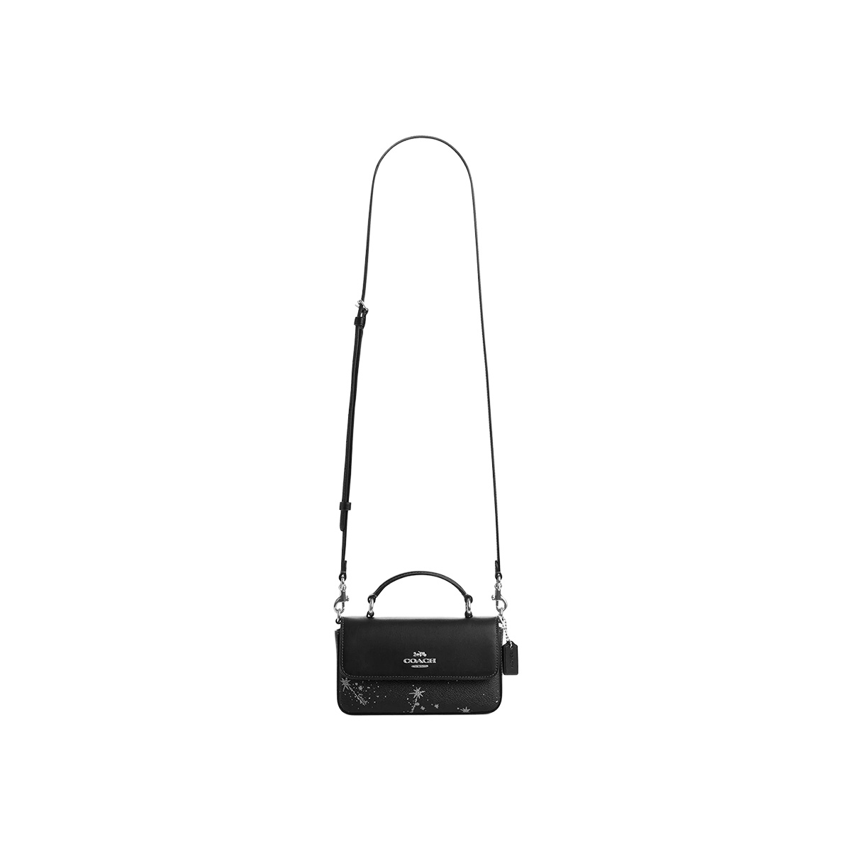 Coach Mini Josie Top Handle Bag with Star Print Silver/Black Multi
