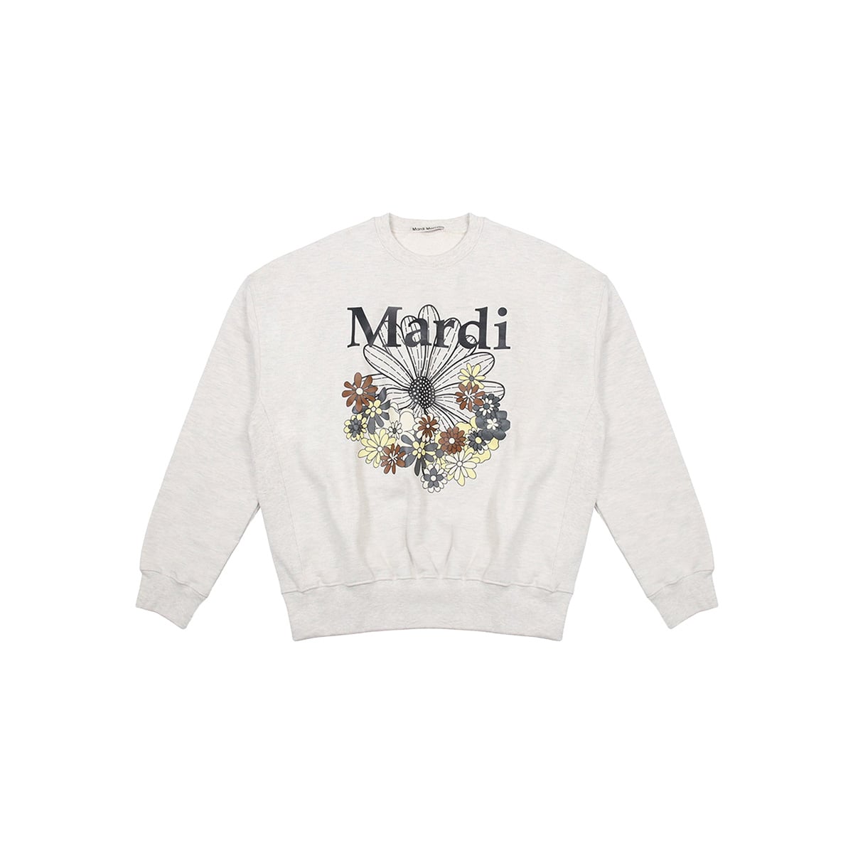 Mardi Mercredi Sweatshirt Flower Charcoal Ivory Original Terbaik