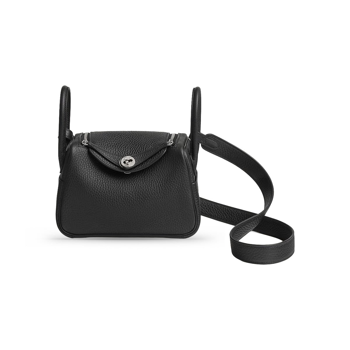 Mini Lindy Black Taurillon Clemence PHW K