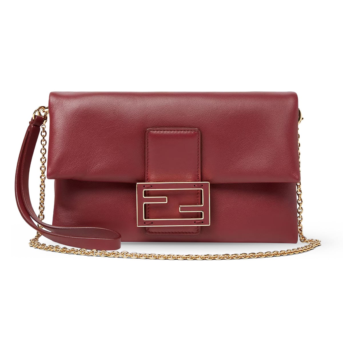 Mamma Baguette Pouch Nappa Leather Red Burgundy GHW