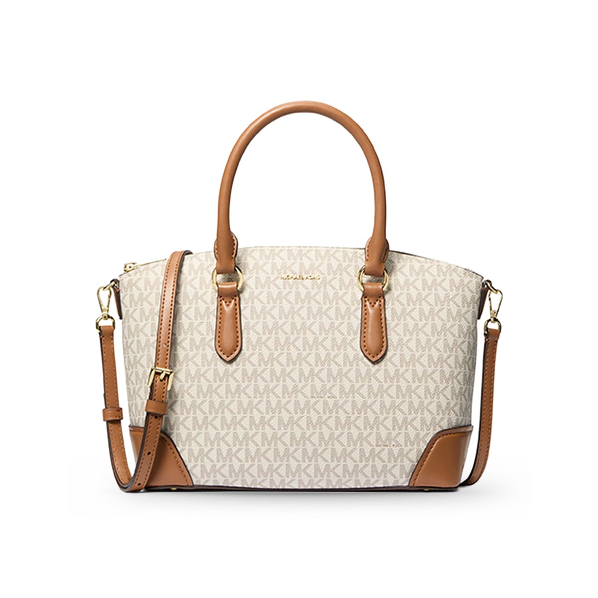 Murphy Medium Signature Logo Convertible Satchel Vanilla Acorn GHW