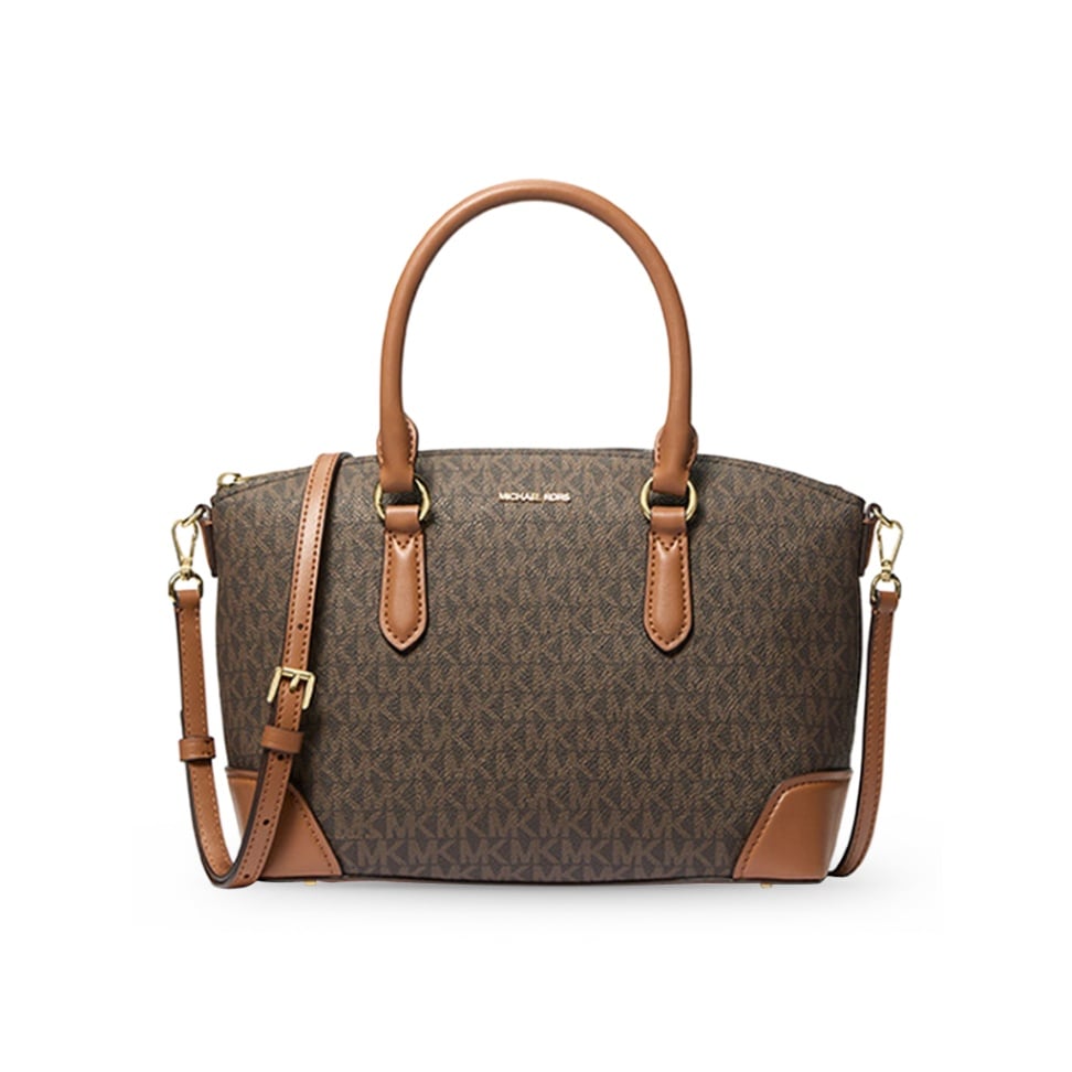 Murphy Medium Signature Logo Convertible Satchel Brown Acorn GHW