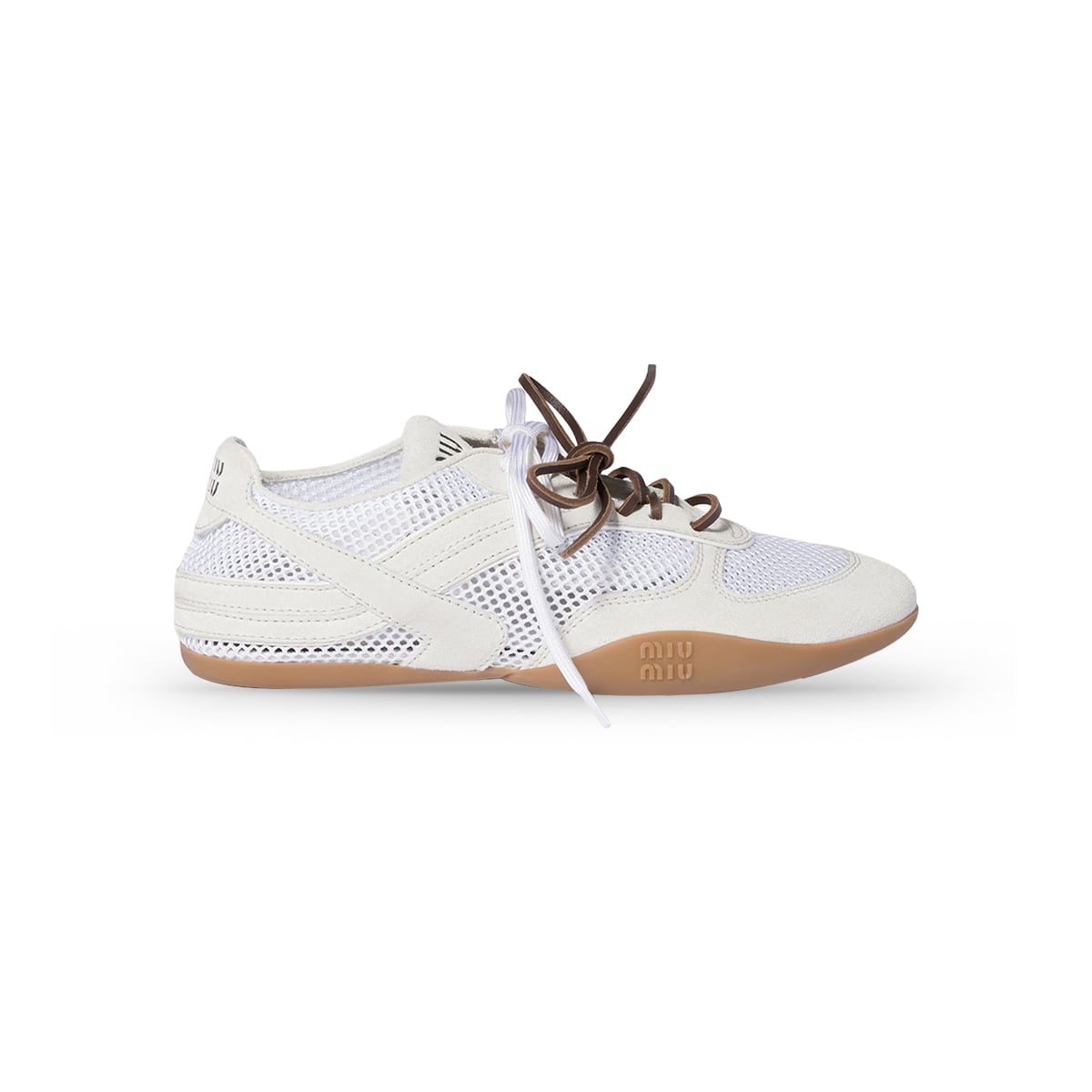 Gymnasium Mesh and Suede Sneakers White