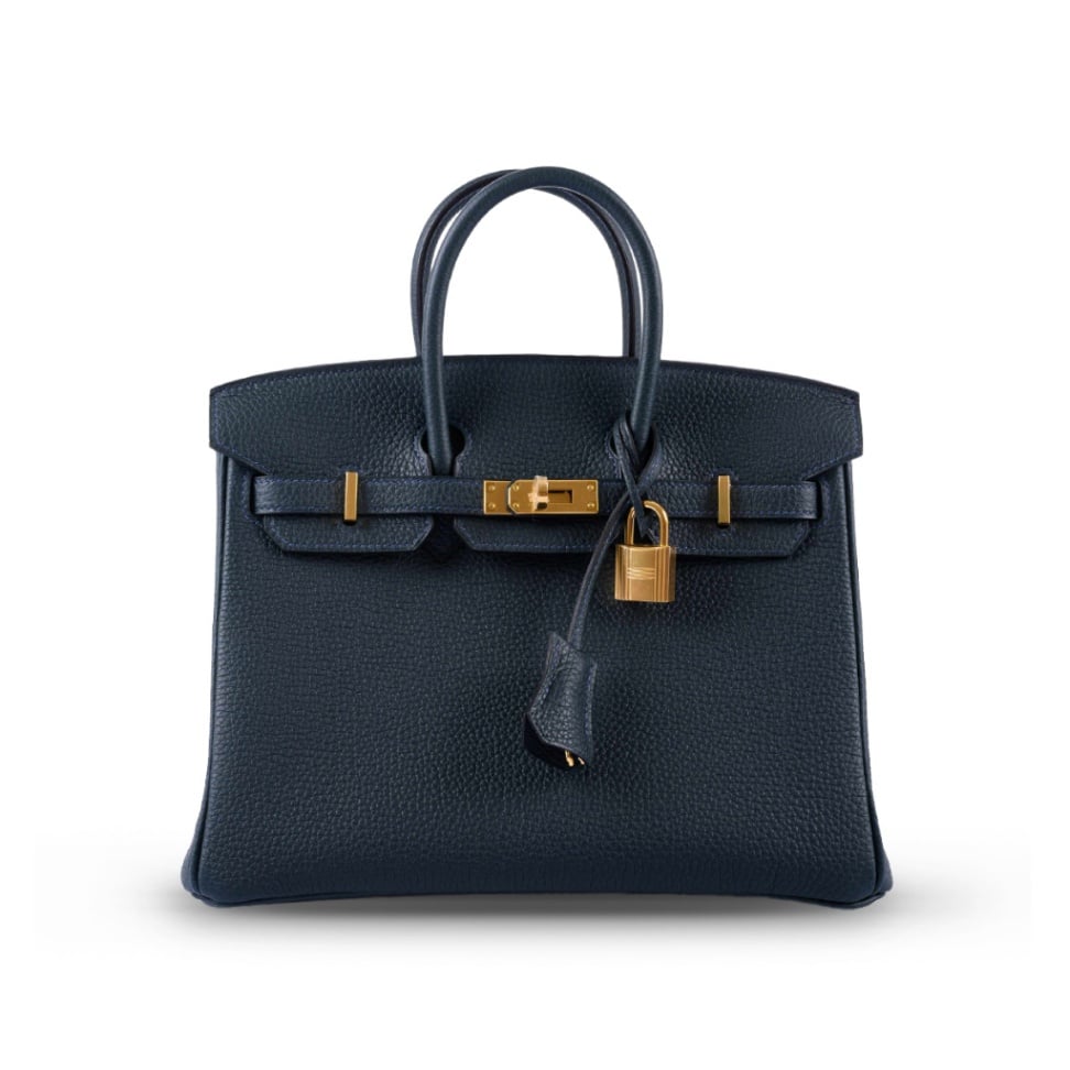 Birkin 25 Vert Rousseau Togo GHW D