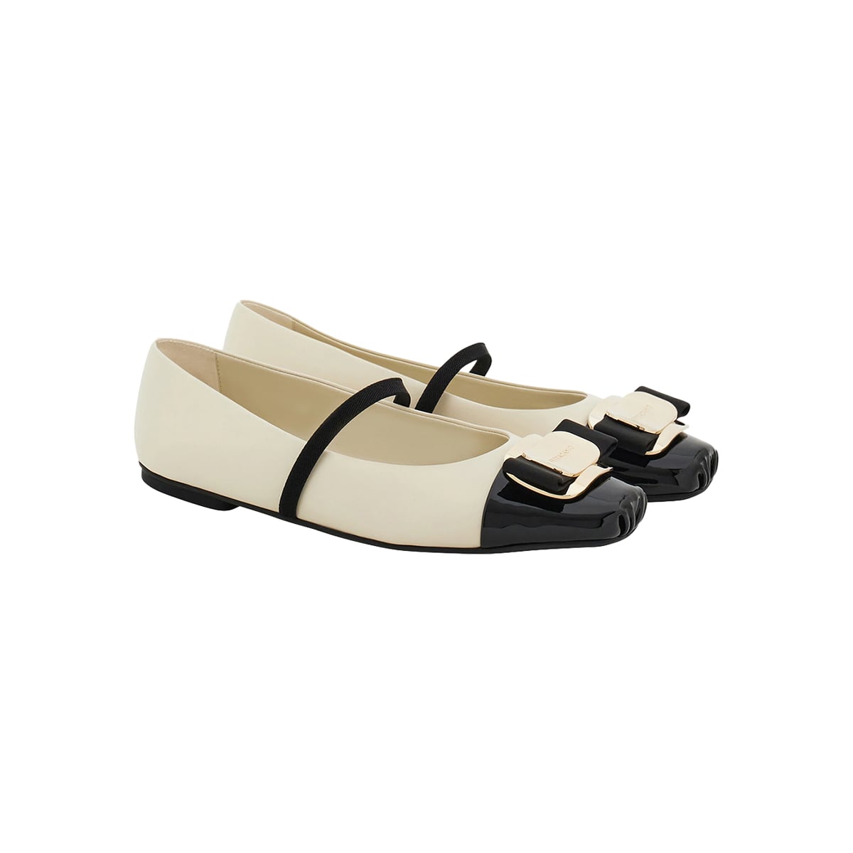New Vara Plate Bicolor Ballerinas Flat Mascarpone/Black