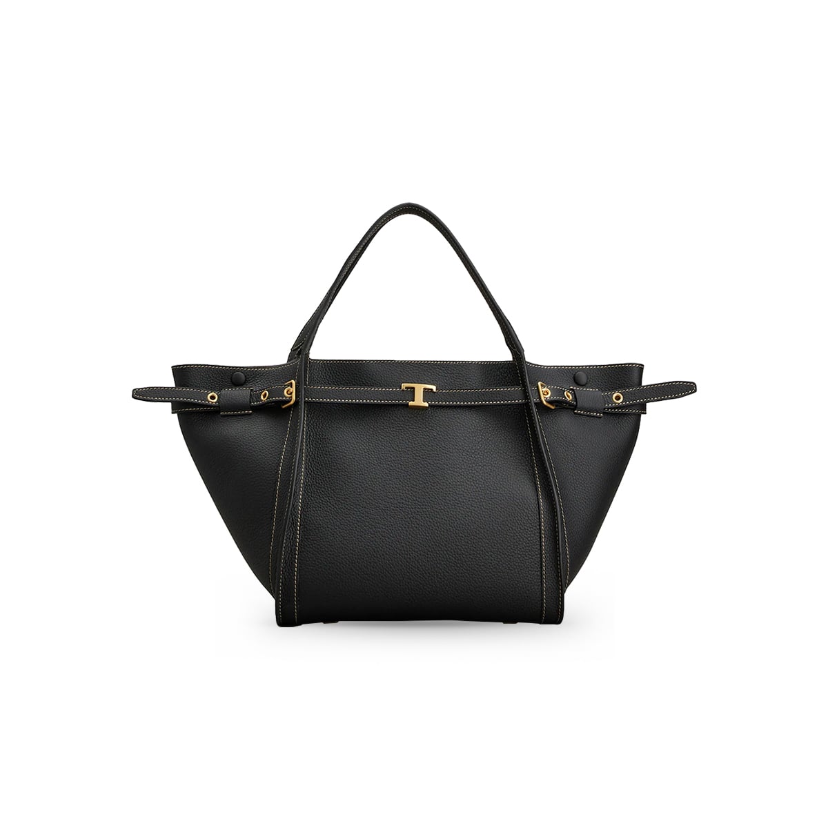 T Timeless Small Shopping Bag Calfskin Leather Black