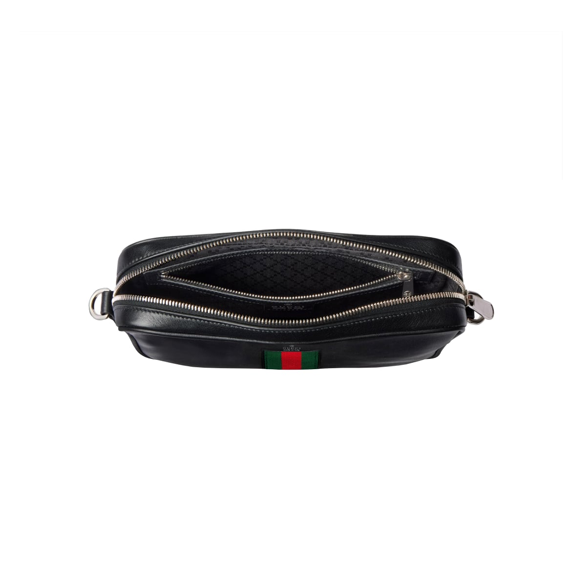 Web Trademark Small Crossbody Bag Leather Black SHW