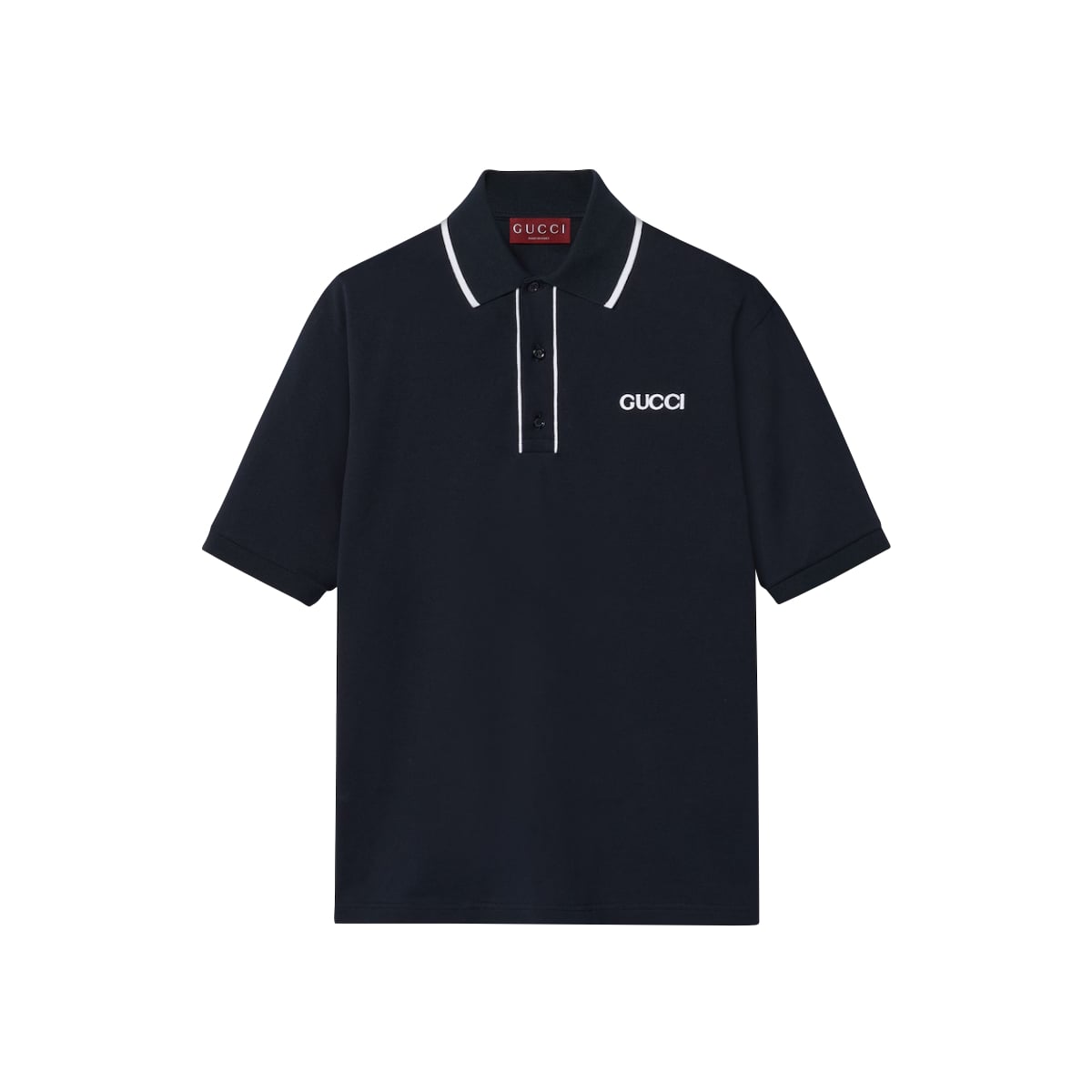 Embroidered Logo Cotton Piquet Polo Shirt Blue