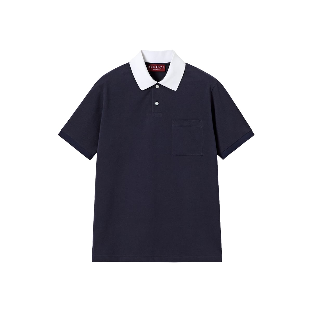 Stretch Cotton Piquet Polo Shirt Blue