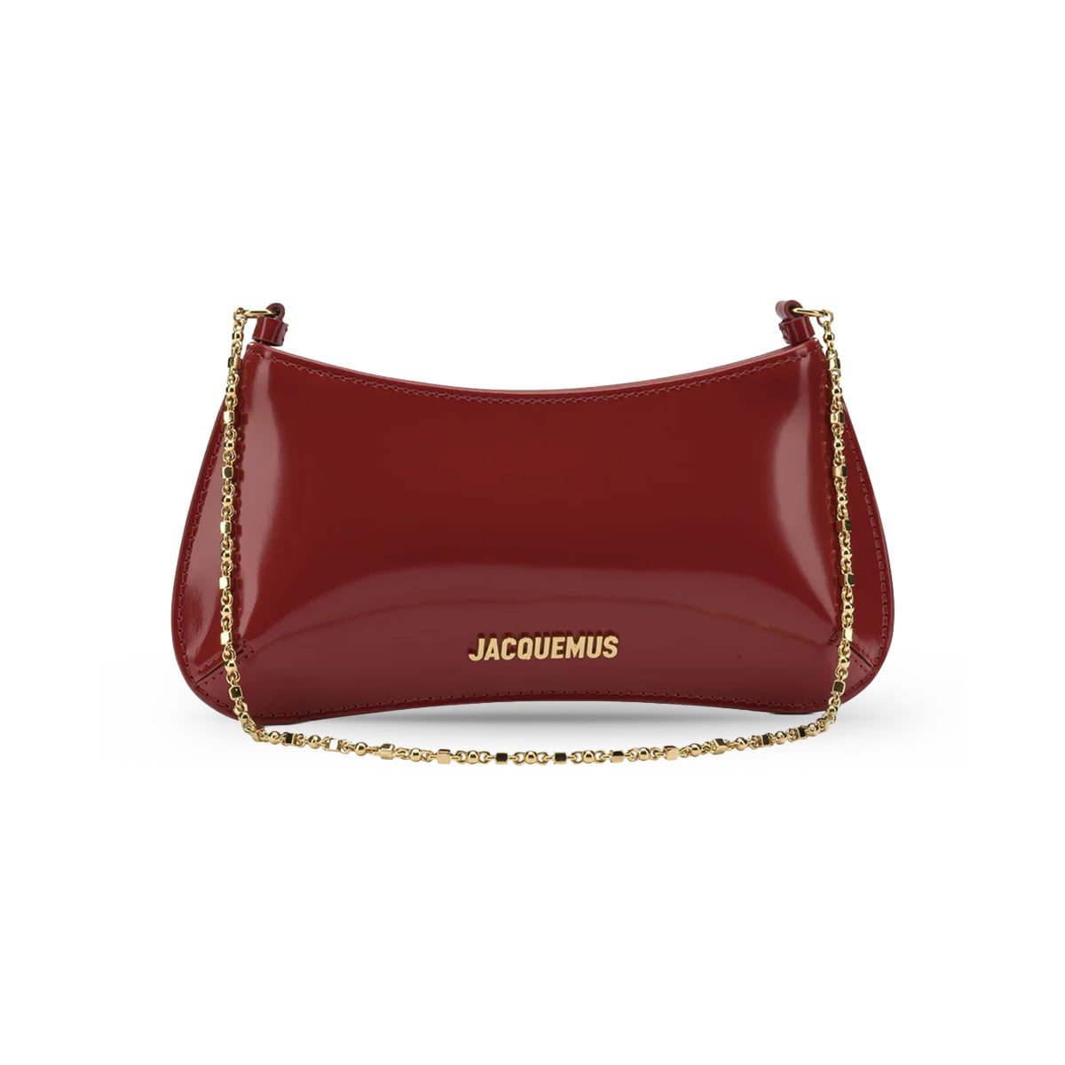 Le Petit Bisou Chaine Leather Shoulder Bag Red/Gold