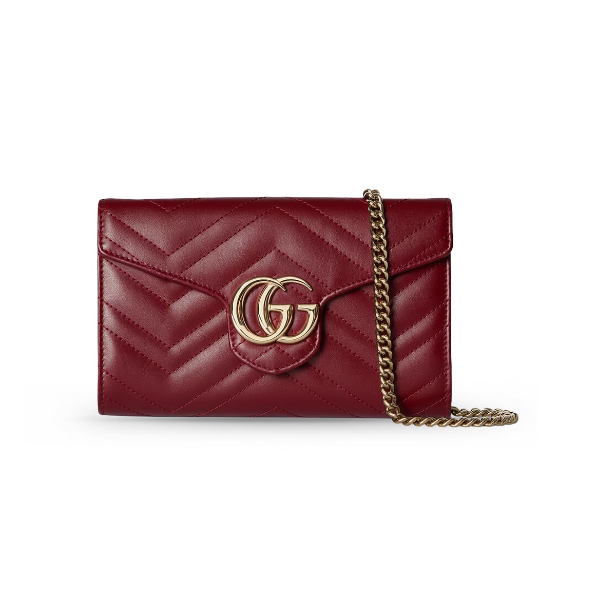 GG Marmont Wallet On Chain Rosso Ancora Red LGHW