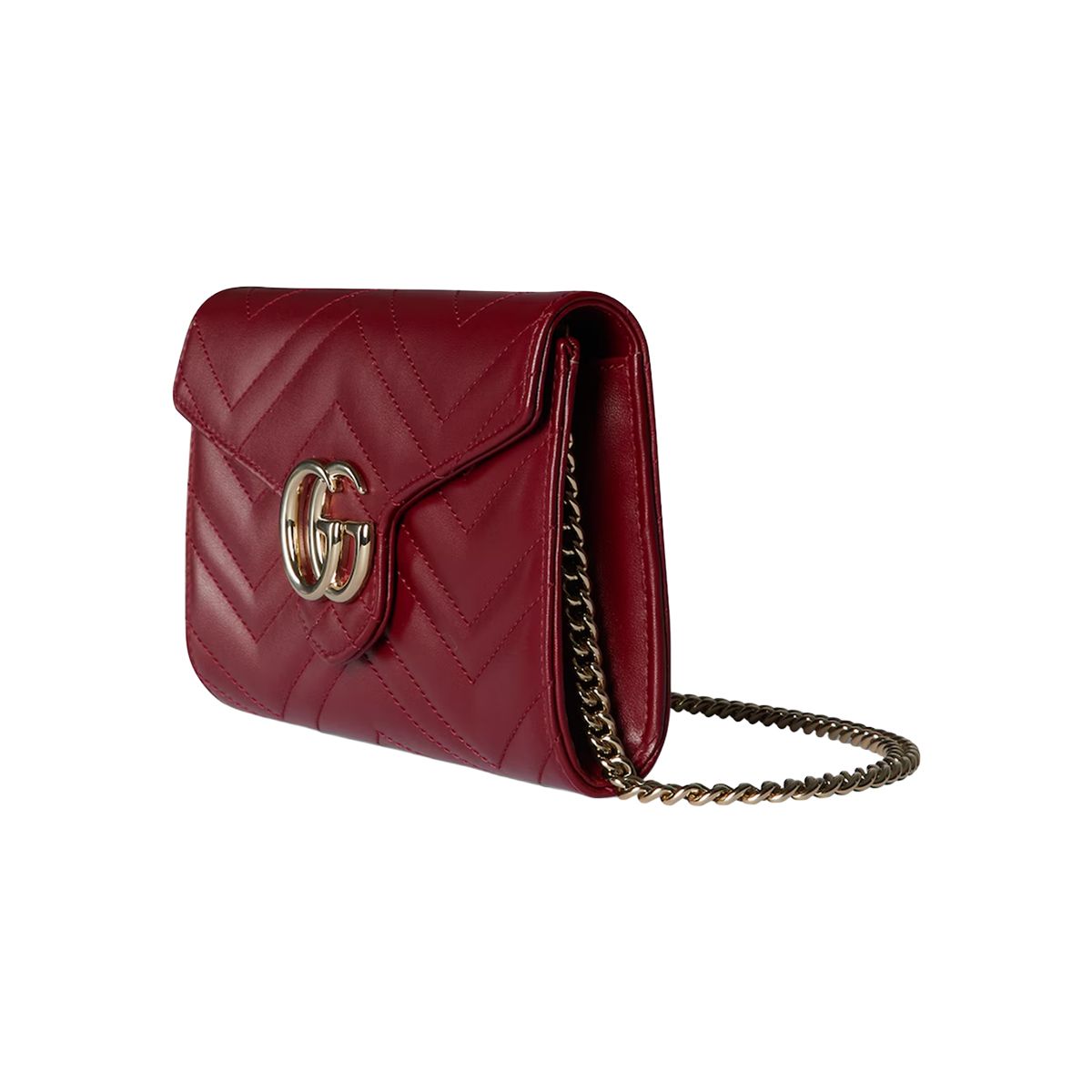 GG Marmont Wallet On Chain Rosso Ancora Red LGHW