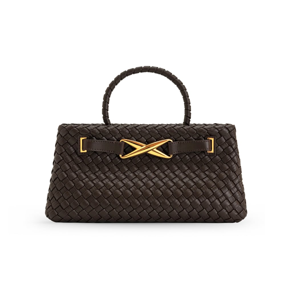 Elora Woven Bag Dark Brown GHW