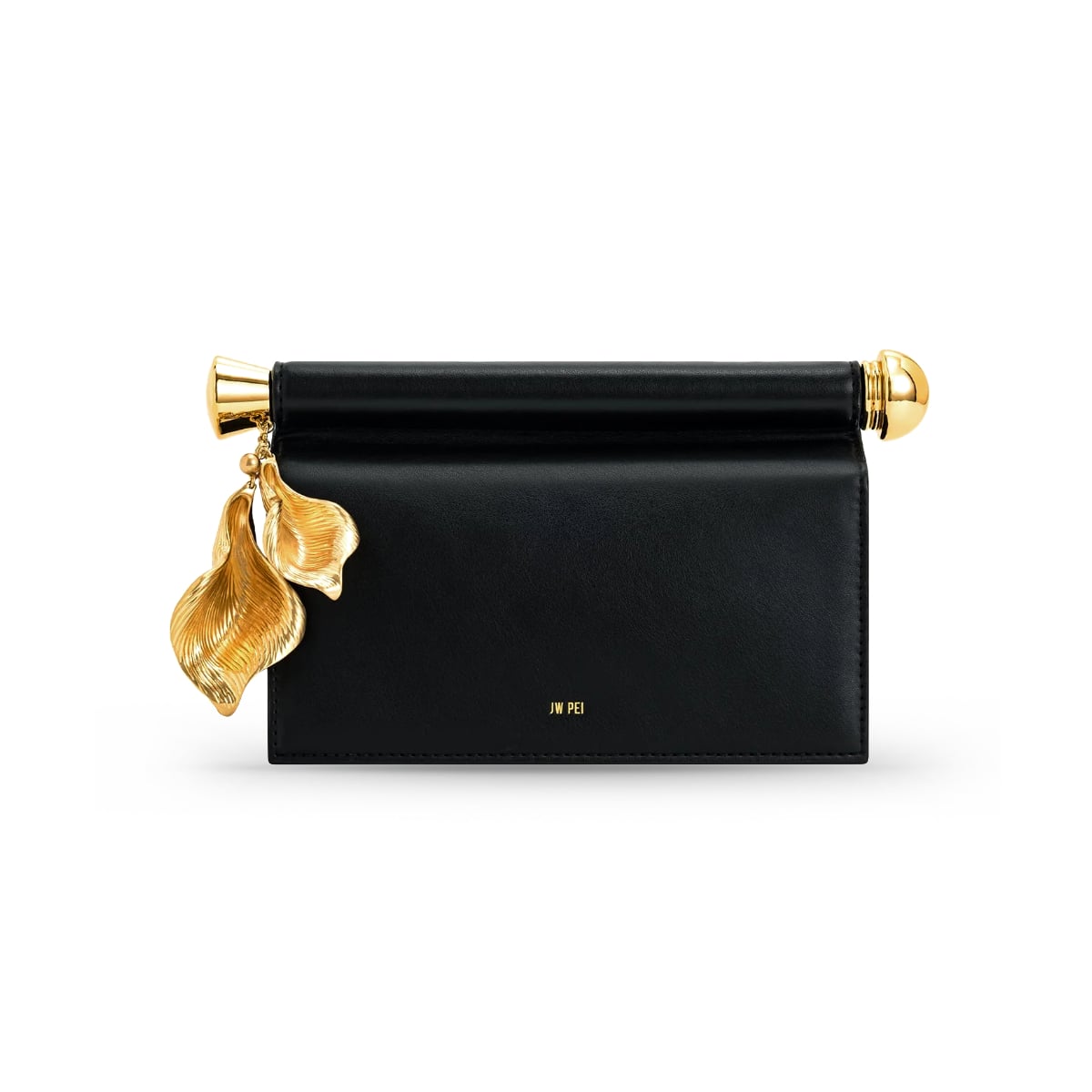 Holly Metal Pendant Embellished Clutch Black GHW