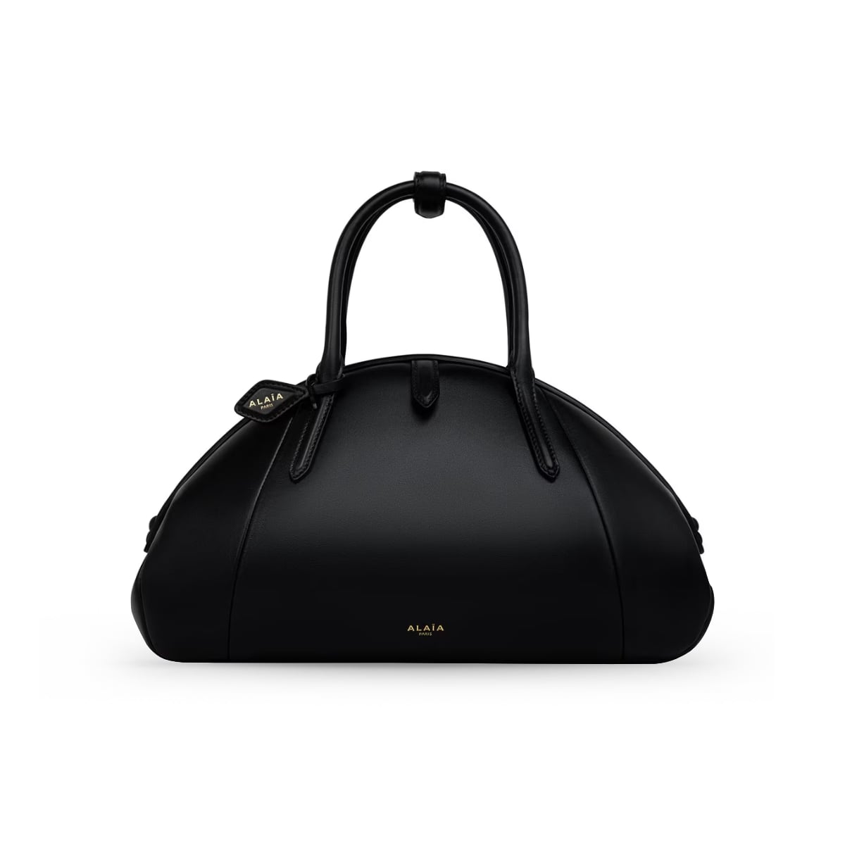 Medium Purse Top Handle Bag Calfskin Black-Alaïa