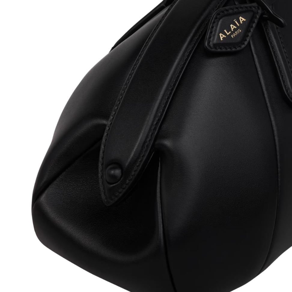 Medium Purse Top Handle Bag Calfskin Black