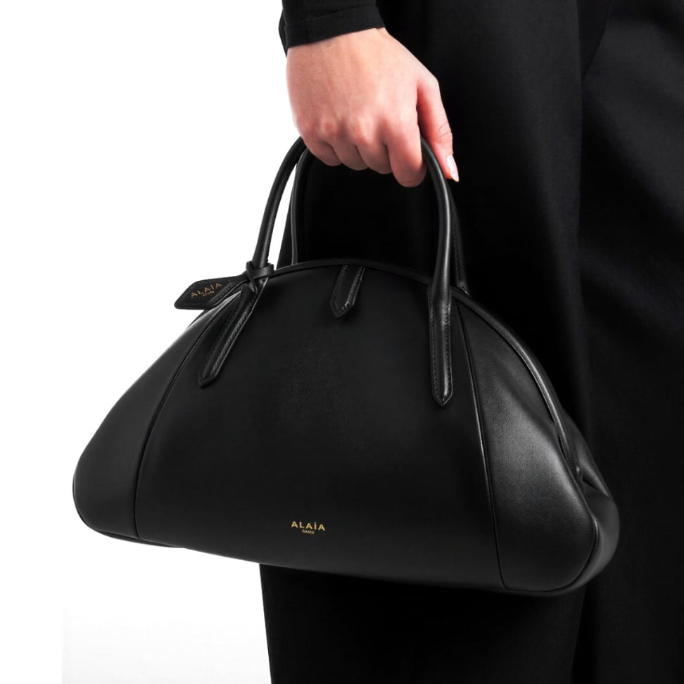 Medium Purse Top Handle Bag Calfskin Black
